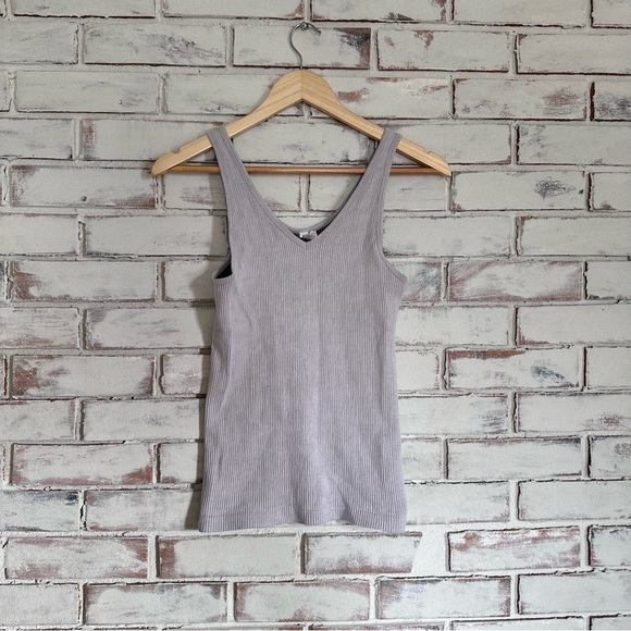 Athleta recharge ribbed tank top gray size medium - Picture 2 of 6
